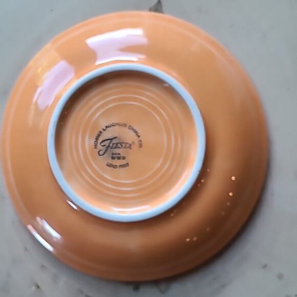 Fiesta Fiestaware Coffee Tea Cup & Saucer Homer Laughlin Co USA Orange Tangerine - Picture 4 of 5